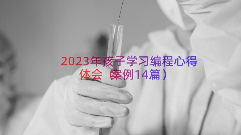 2023年孩子学习编程心得体会（案例14篇）