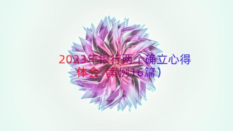 2023年银行两个确立心得体会（案例16篇）