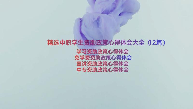 精选中职学生资助政策心得体会大全（12篇）