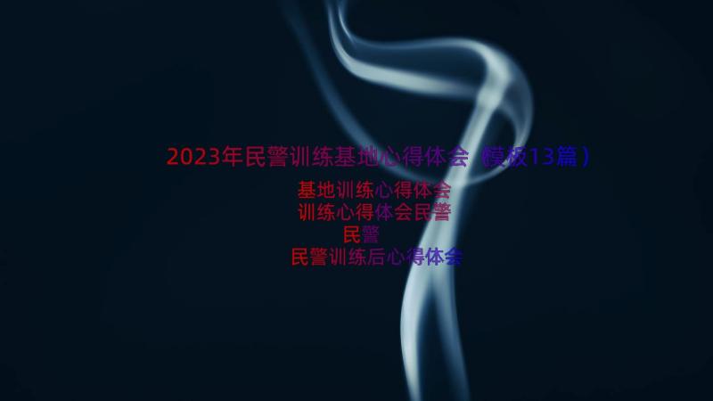 2023年民警训练基地心得体会（模板13篇）