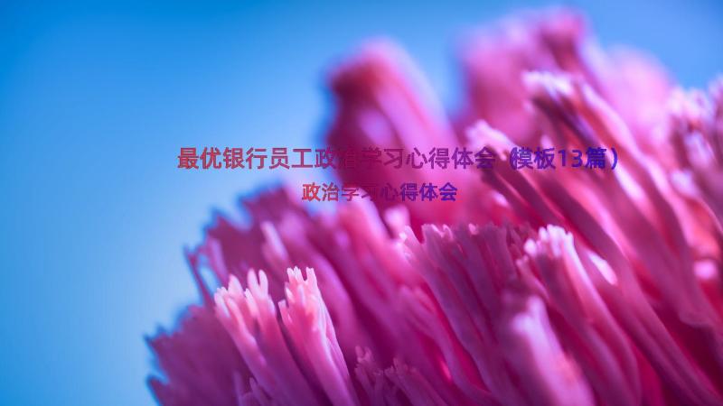 最优银行员工政治学习心得体会（模板13篇）