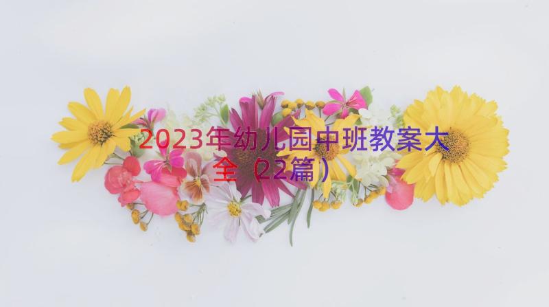 2023年幼儿园中班教案大全（22篇）