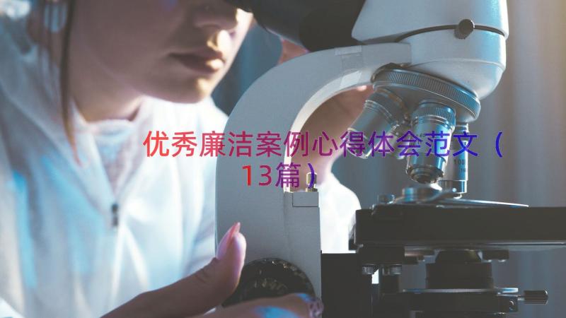 优秀廉洁案例心得体会范文（13篇）