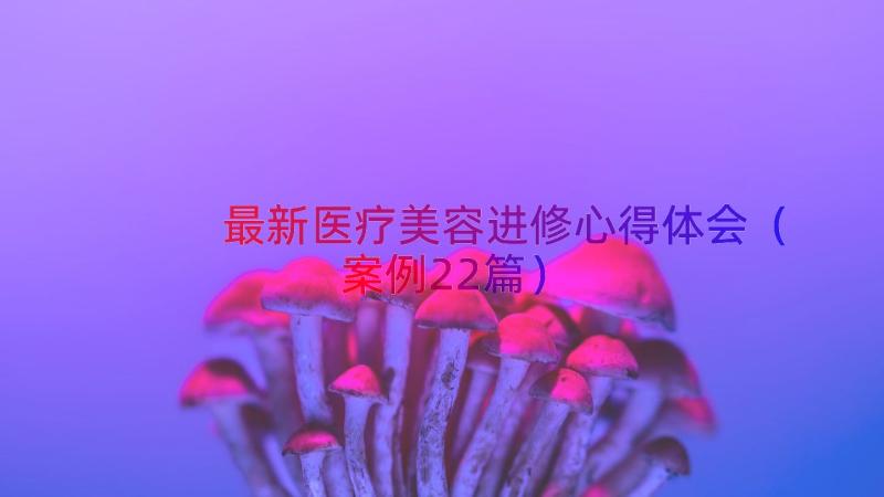 最新医疗美容进修心得体会（案例22篇）