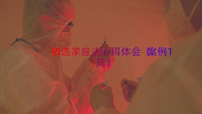 精选家庭法心得体会（案例13篇）