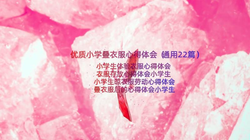 优质小学叠衣服心得体会（通用22篇）