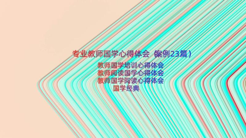 专业教师国学心得体会（案例23篇）