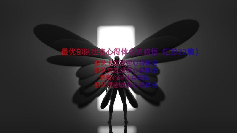 最优部队泄密心得体会及感悟（汇总22篇）