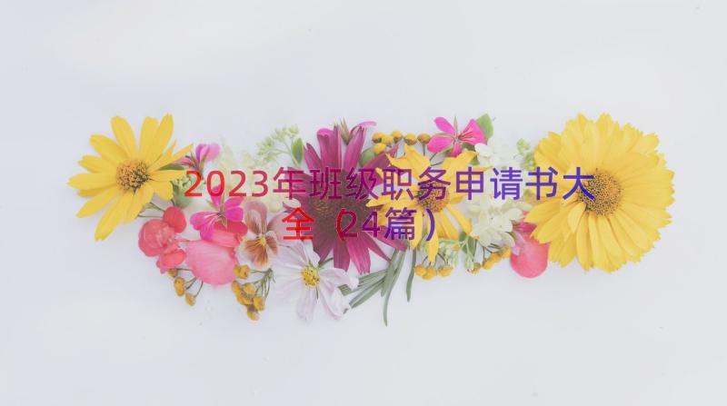 2023年班级职务申请书大全（24篇）