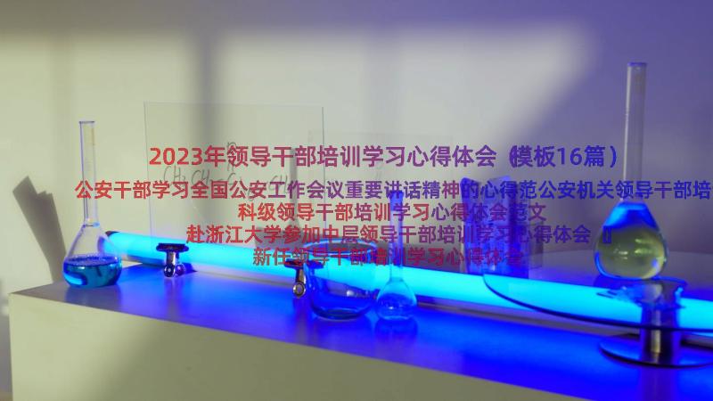 2023年领导干部培训学习心得体会（模板16篇）