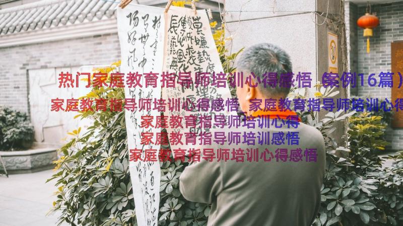 热门家庭教育指导师培训心得感悟（案例16篇）