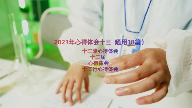 2023年心得体会十三（通用18篇）