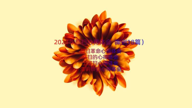 2023年祭扫心得体会（案例18篇）