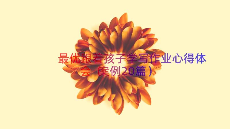 最优跟着孩子学写作业心得体会（案例20篇）