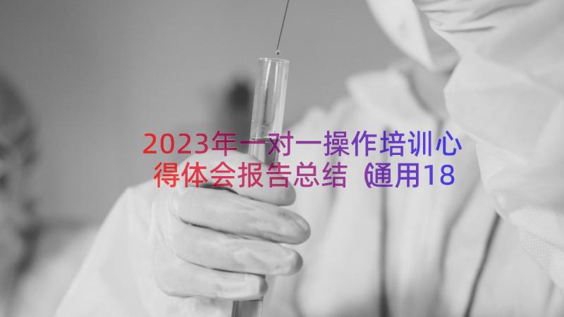 2023年一对一操作培训心得体会报告总结（通用18篇）