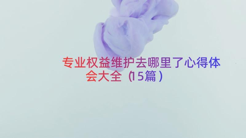 专业权益维护去哪里了心得体会大全（15篇）