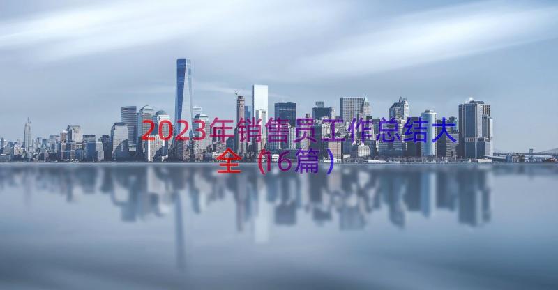 2023年销售员工作总结大全（16篇）