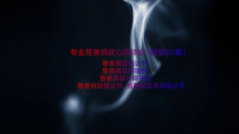 专业慈善捐款心得体会（模板20篇）