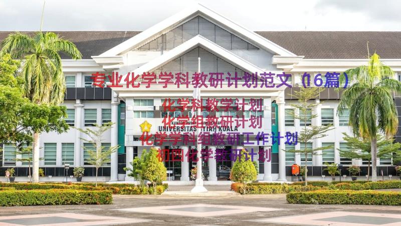 专业化学学科教研计划范文（16篇）