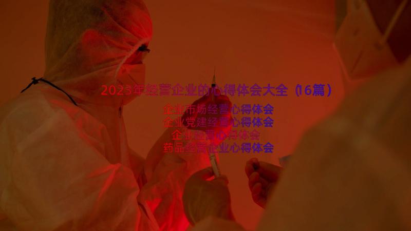 2023年经营企业的心得体会大全（16篇）