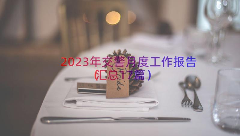 2023年交警月度工作报告（汇总17篇）