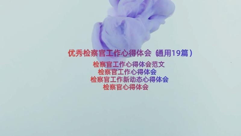 优秀检察官工作心得体会（通用19篇）