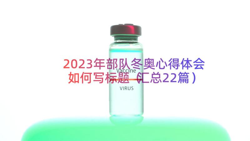 2023年部队冬奥心得体会如何写标题（汇总22篇）