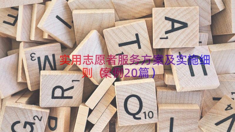 实用志愿者服务方案及实施细则（案例20篇）