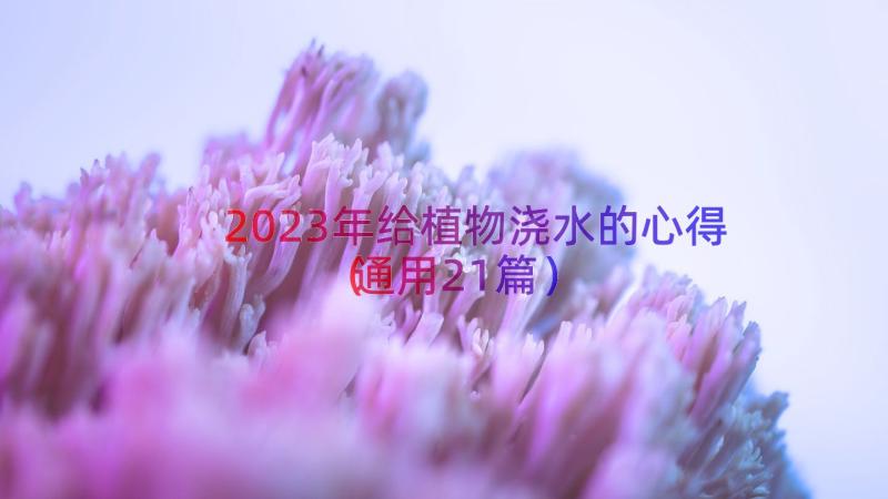 2023年给植物浇水的心得（通用21篇）