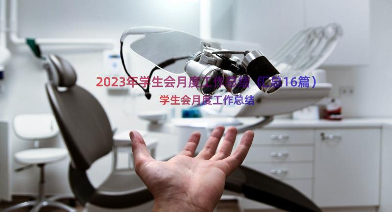 2023年学生会月度工作总结（汇总16篇）