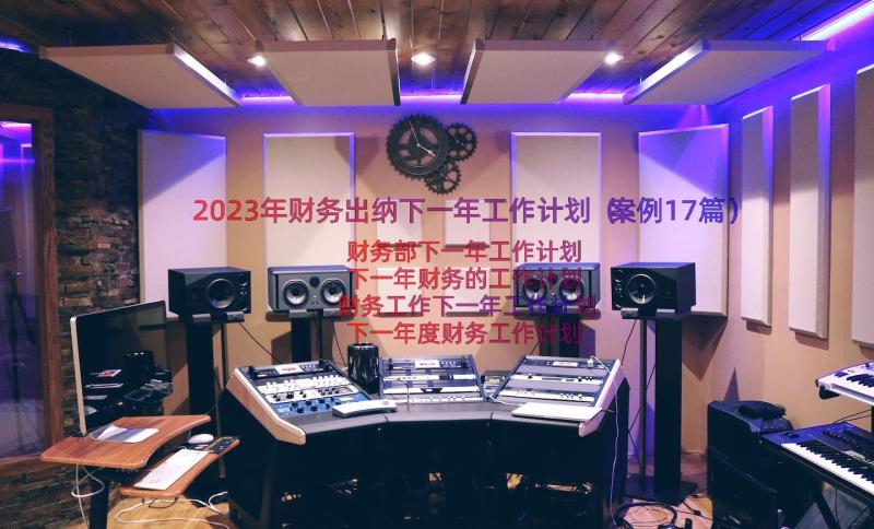 2023年财务出纳下一年工作计划（案例17篇）