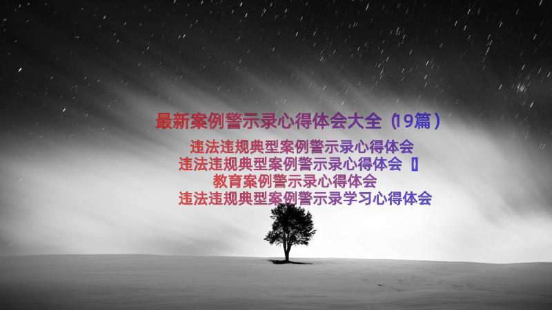 最新案例警示录心得体会大全（19篇）