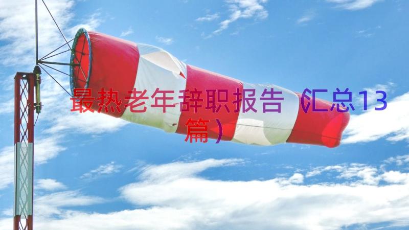 最热老年辞职报告（汇总13篇）