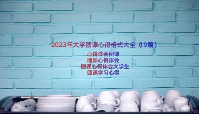 2023年大学团课心得格式大全（19篇）