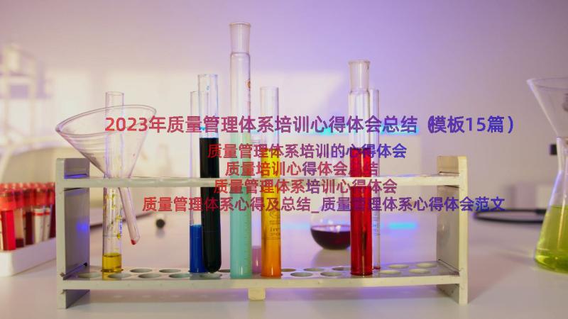 2023年质量管理体系培训心得体会总结（模板15篇）