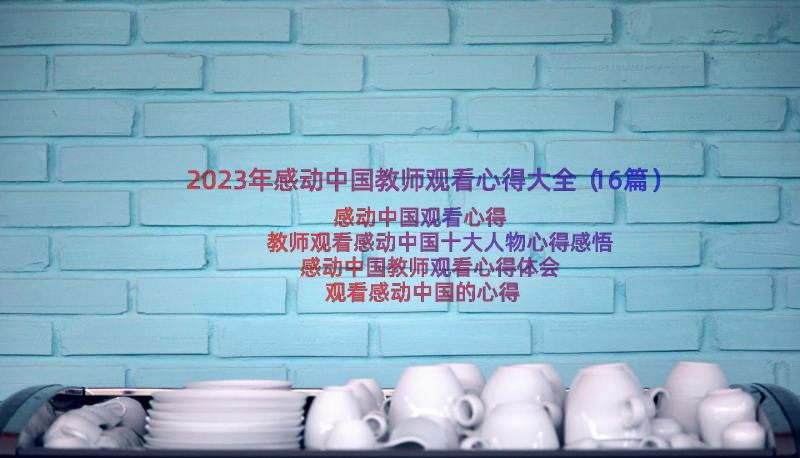 2023年感动中国教师观看心得大全（16篇）