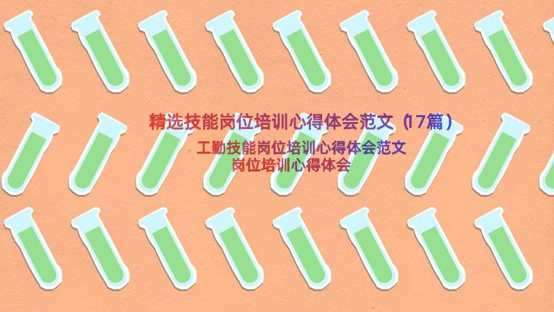 精选技能岗位培训心得体会范文（17篇）