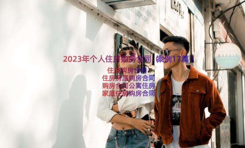 2023年个人住房购房合同（案例17篇）