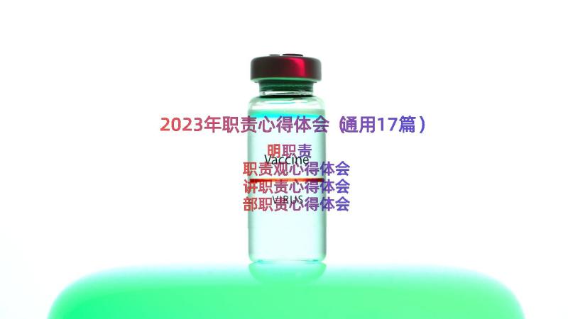 2023年职责心得体会（通用17篇）