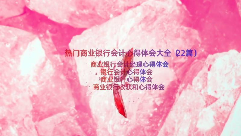 热门商业银行会计心得体会大全（22篇）