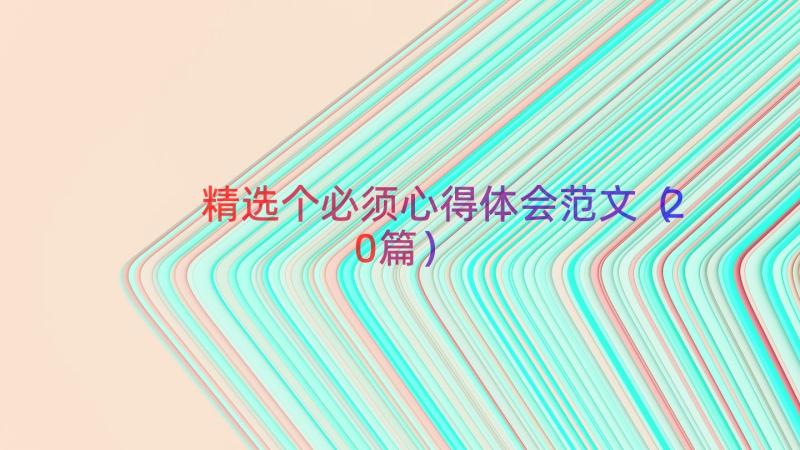 精选个必须心得体会范文（20篇）