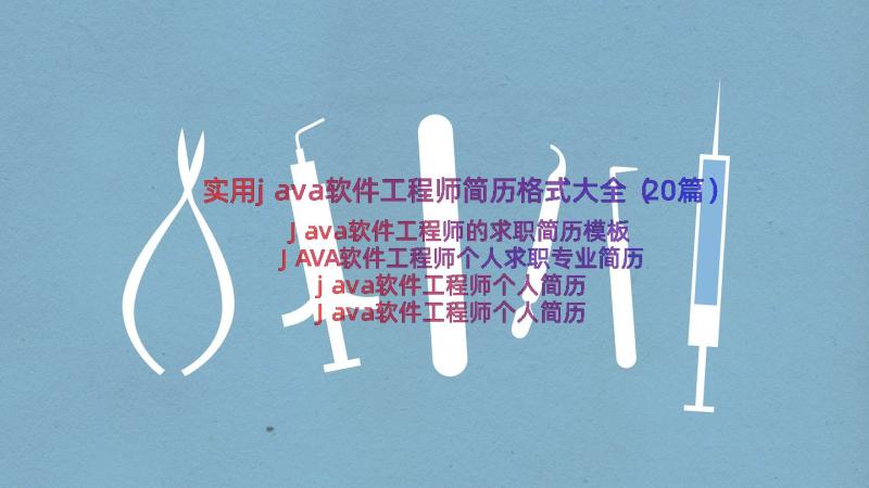 实用java软件工程师简历格式大全（20篇）