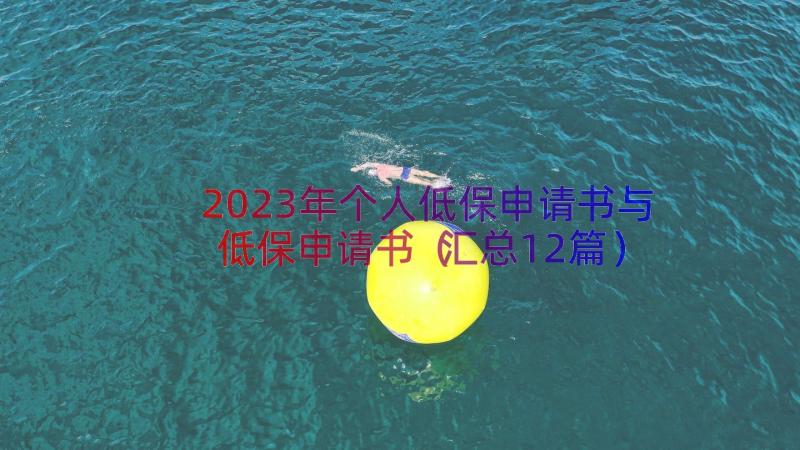 2023年个人低保申请书与低保申请书（汇总12篇）