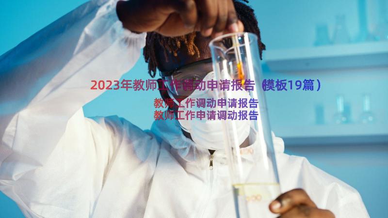 2023年教师工作调动申请报告（模板19篇）