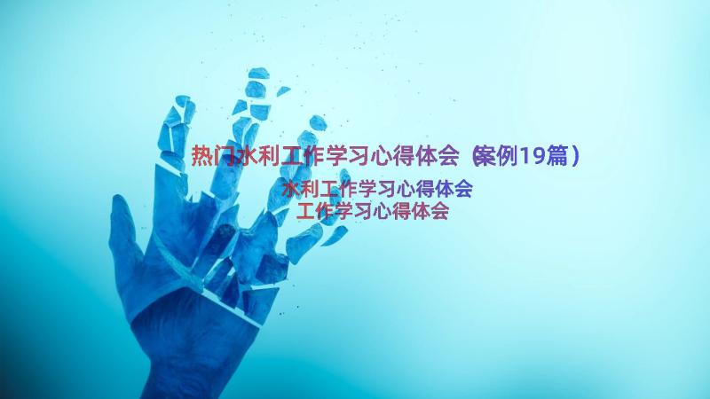 热门水利工作学习心得体会（案例19篇）