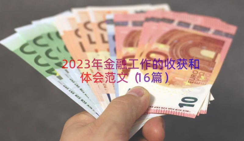 2023年金融工作的收获和体会范文（16篇）