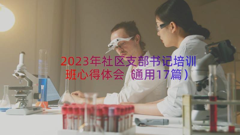 2023年社区支部书记培训班心得体会（通用17篇）