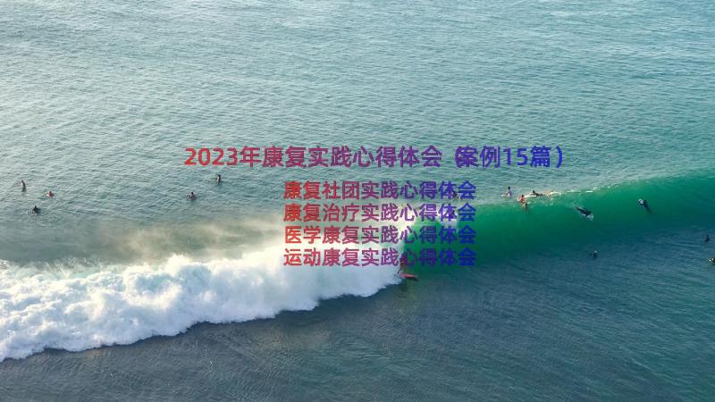 2023年康复实践心得体会（案例15篇）