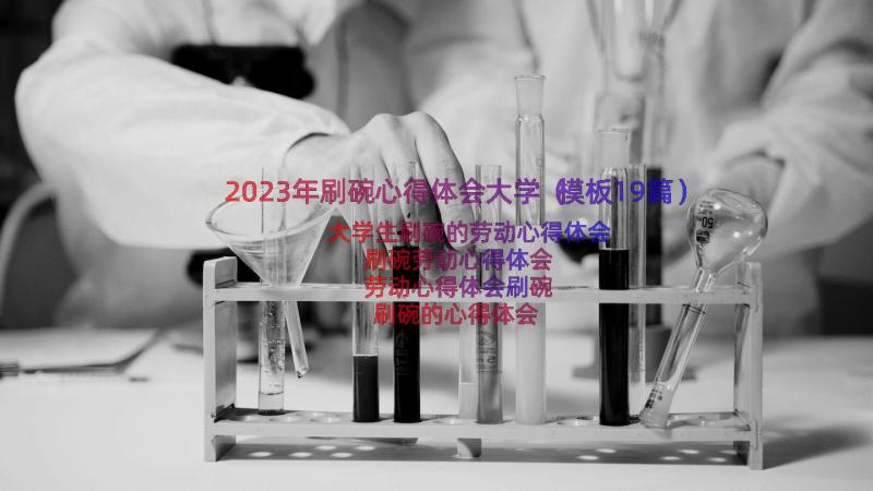 2023年刷碗心得体会大学（模板19篇）