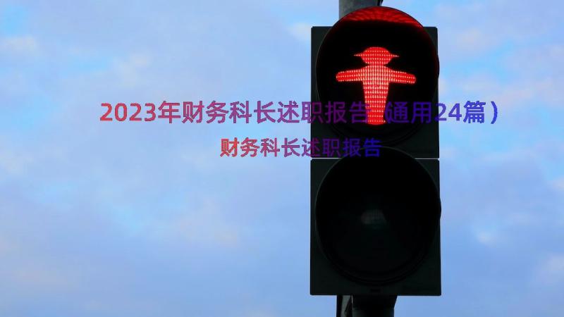 2023年财务科长述职报告（通用24篇）